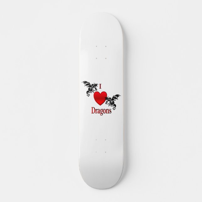 I Heart Dragons Mini Skateboard Bräda 18,5 Cm (Framsida)