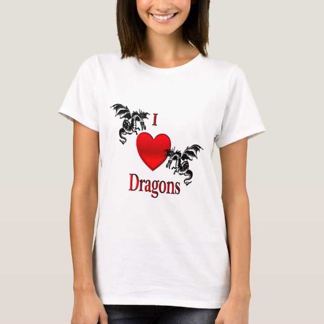 I Heart Dragons Tee Shirt (Framsida)
