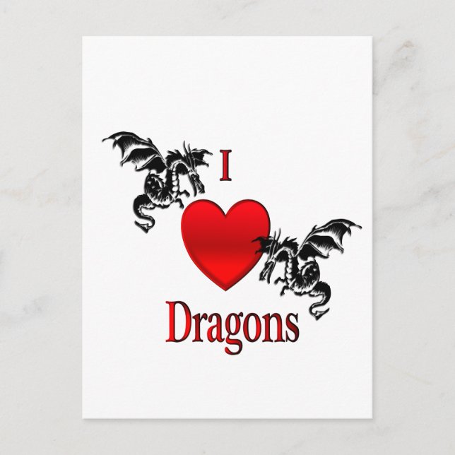I Heart Dragons Vykort (Framsida)
