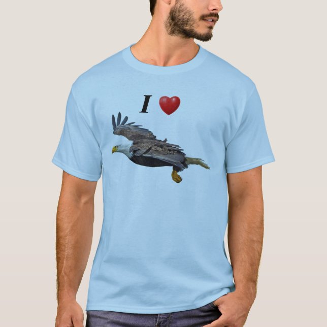 I Heart Eagles som flyger Örn Shirt Tee (Framsida)
