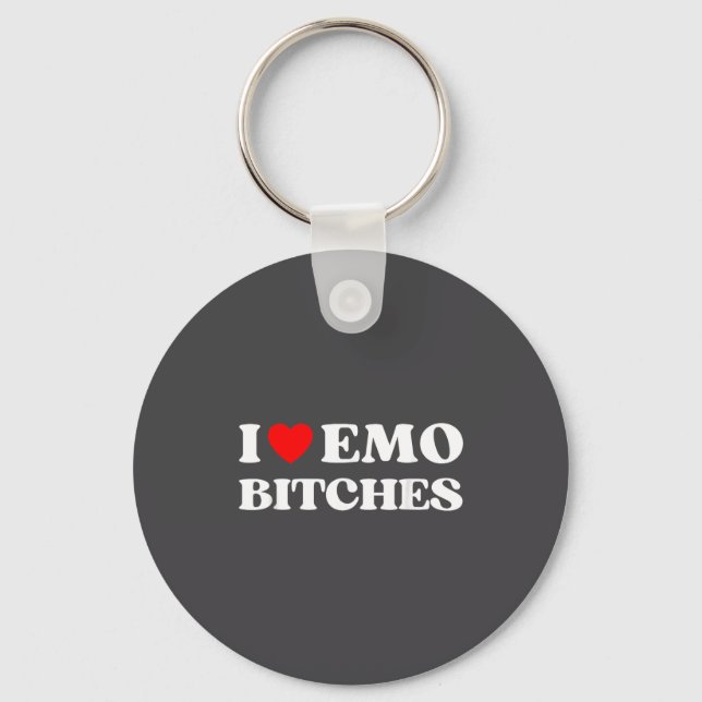 I Heart Emo Es Funny Quote Red Heart Emo Girl Styl Nyckelring (Framsida)
