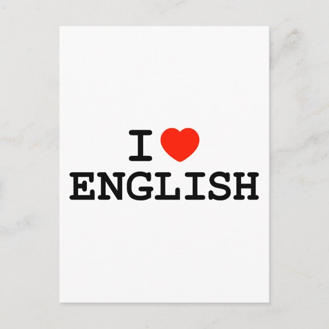 I Heart English Vykort (Framsida)