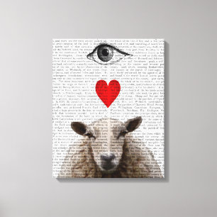 I Heart Ewe Canvastryck