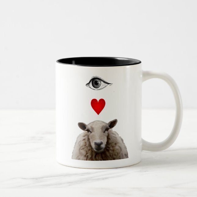 I Heart Ewe Två-Tonad Mugg (Höger)