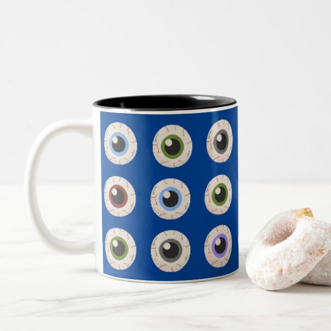 I Heart Eyebollar Två-Tonad Mugg (Med munk)