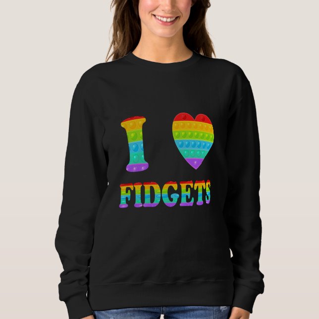 I Heart Fidget I Love Fidgets Pop It Heart T Shirt (Framsida)