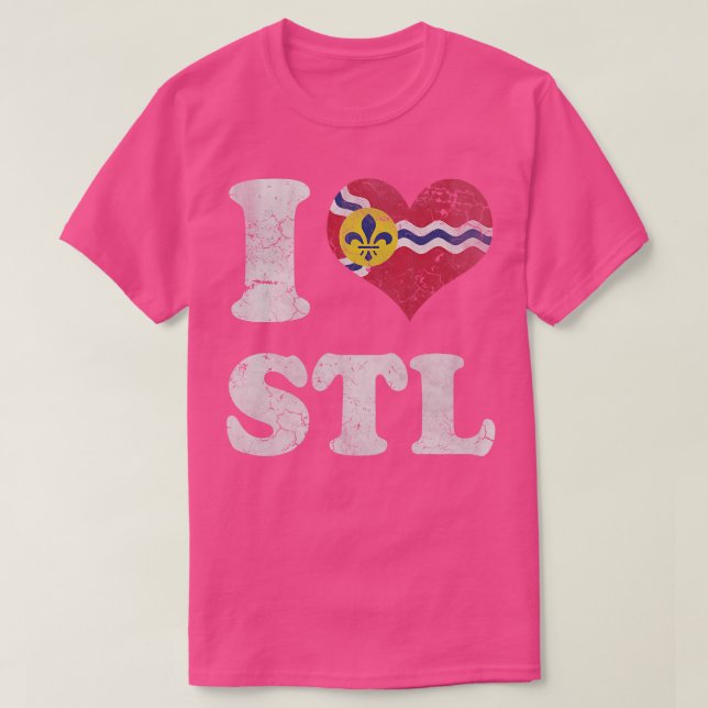 I Heart Flagga of St Louis Missouri T Shirt (Design framsida)