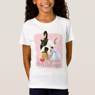 I Heart Fransk Bulldog T- Shirt T