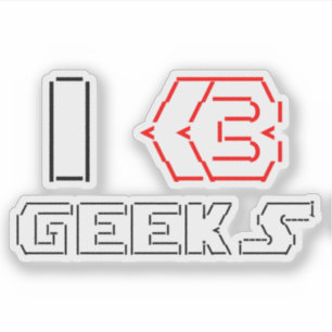 I Heart Geeks ASCII ART Klistermärken