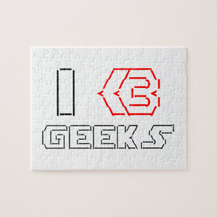 I Heart Geeks ASCII ART Pussel