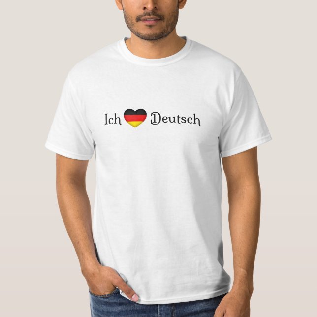 "I Heart German Favorite Language School Subjekt" T Shirt (Framsida)