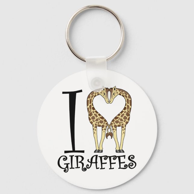 I Heart Giraffes Nyckelring (Framsida)