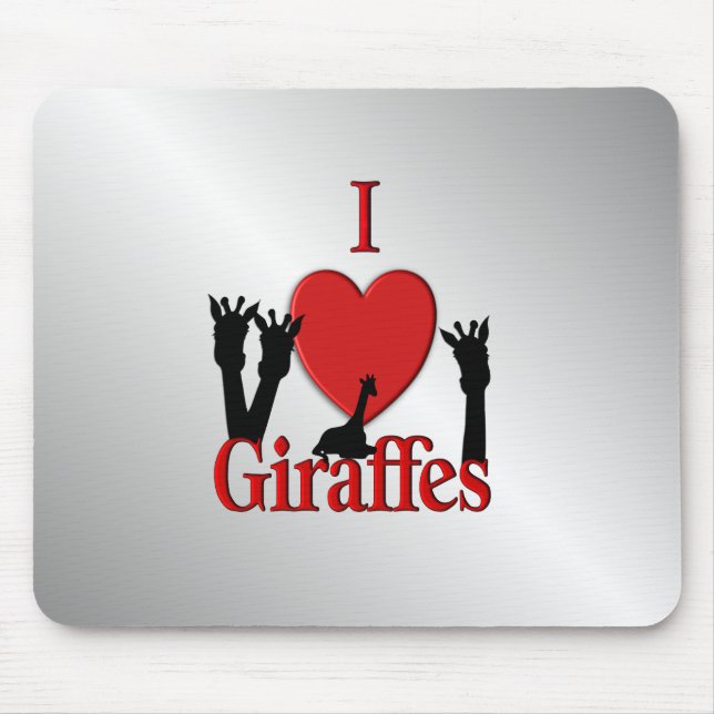 I Heart Giraffes Silver Musmatta (Framsidan)