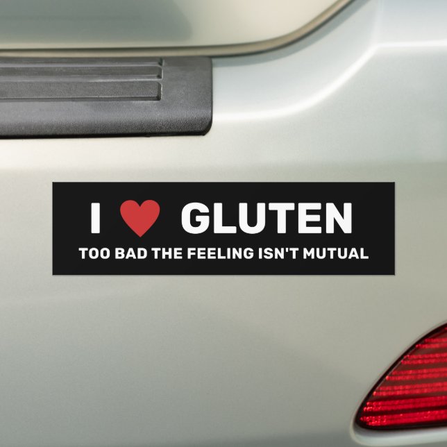 I Heart Gluten Bildekal (På Bil)