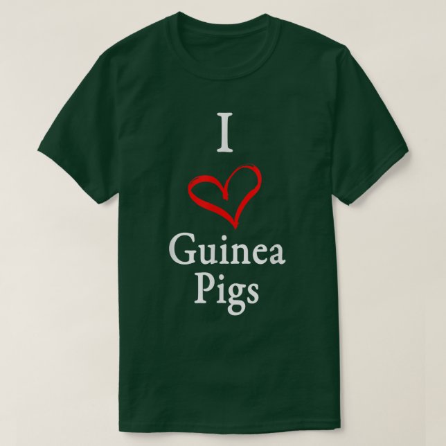 I Heart Guinea Pigs  T Shirt (Design framsida)