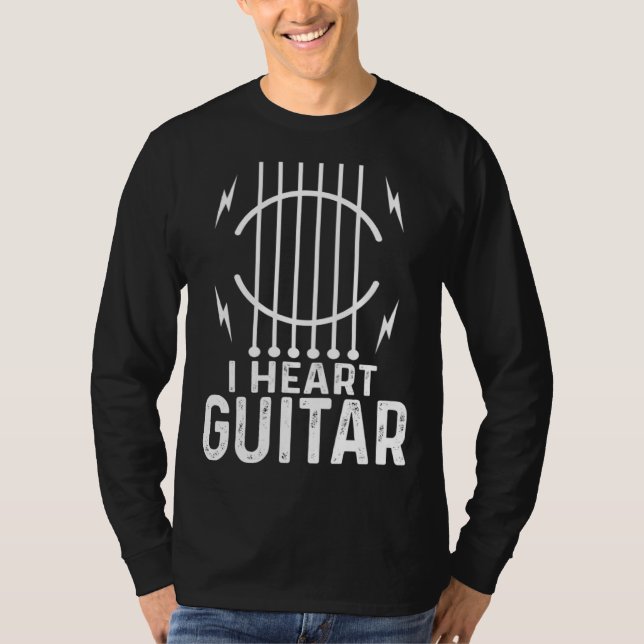 I Heart Guitar   Guitarist T Shirt (Framsida)