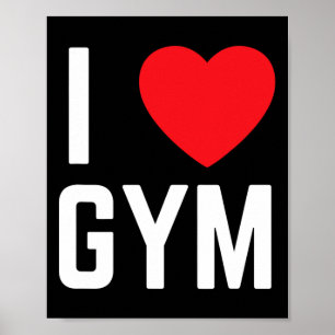 I Heart Gym I Kärlek Gym Fitness Workout Exercise Poster