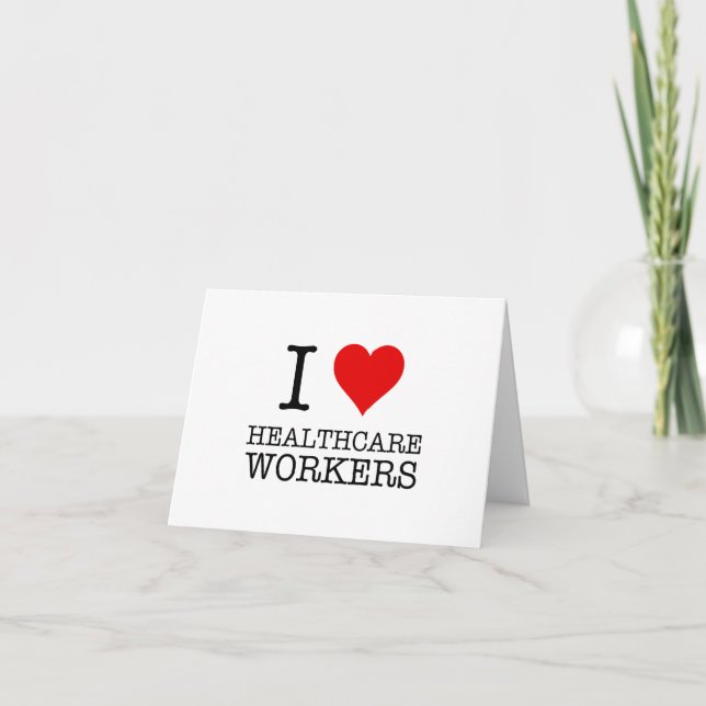 I Heart Healthcare Workers Personlig Tack Kort (Framsida)