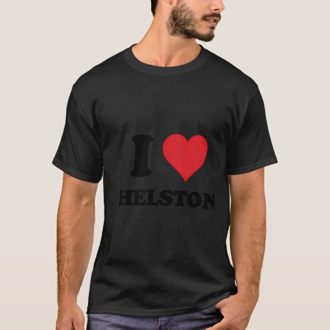 I Heart Helston Kärlek Uk T Shirt (Framsida)