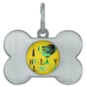 I Heart Hillary Clinton: Graffiti Expression Art ID-bricka Husdjur