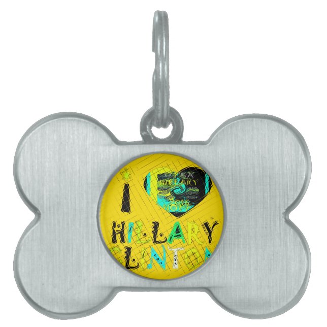 I Heart Hillary Clinton: Graffiti Expression Art ID-bricka Husdjur (Framsidan)