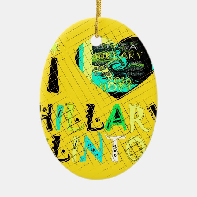 I Heart Hillary Clinton: Graffiti Expression Art Julgransprydnad Keramik (Framsidan)