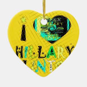 I Heart Hillary Clinton: Graffiti Expression Art Julgransprydnad Keramik