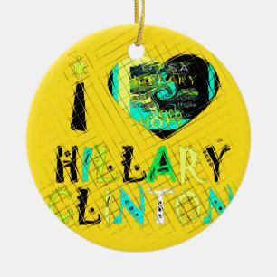 I Heart Hillary Clinton: Graffiti Expression Art Julgransprydnad Keramik