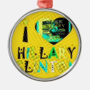 I Heart Hillary Clinton: Graffiti Expression Art Julgransprydnad Metall