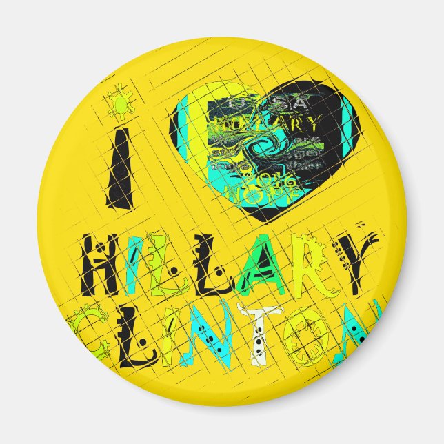 I Heart Hillary Clinton: Graffiti Expression Art Magnet (Framsidan)