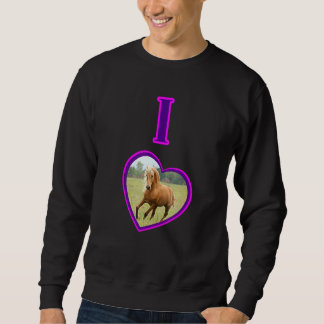 I Heart Horses I Kärlek Horses Palamino Horse Fav Lång Ärmad Tröja