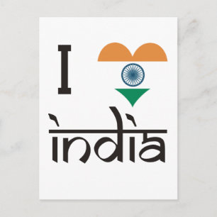 I "Heart" Indien - I Kärlek Indien Vykort