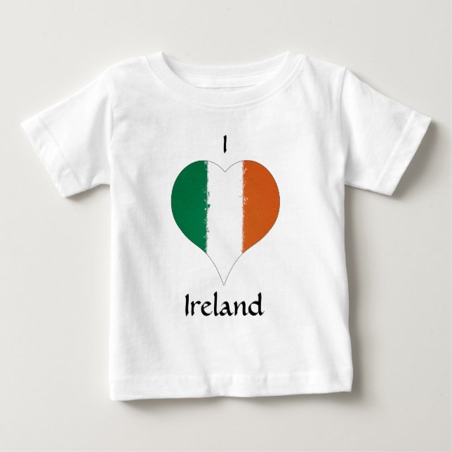 I Heart Ireland Tricolor Flagga T Shirt (Framsida)