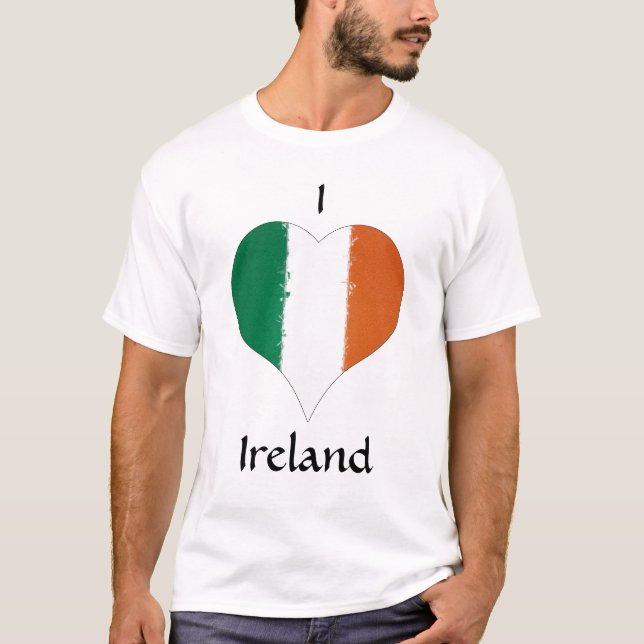 I Heart Ireland Tricolor Flagga T Shirt (Framsida)