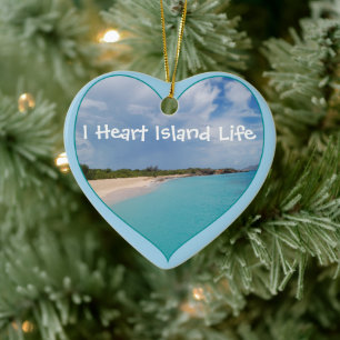 I Heart Island Life Julgransprydnad Keramik