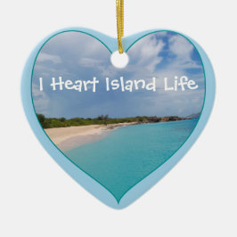 I Heart Island Life Julgransprydnad Keramik