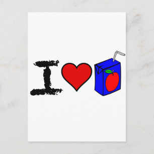 I Heart Juice Boxes Vykort
