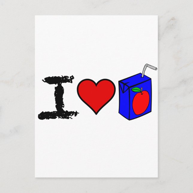 I Heart Juice Boxes Vykort (Framsida)