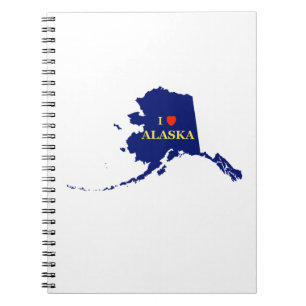 I Heart (Kärlek) Alaska Anteckningsbok Med Spiral
