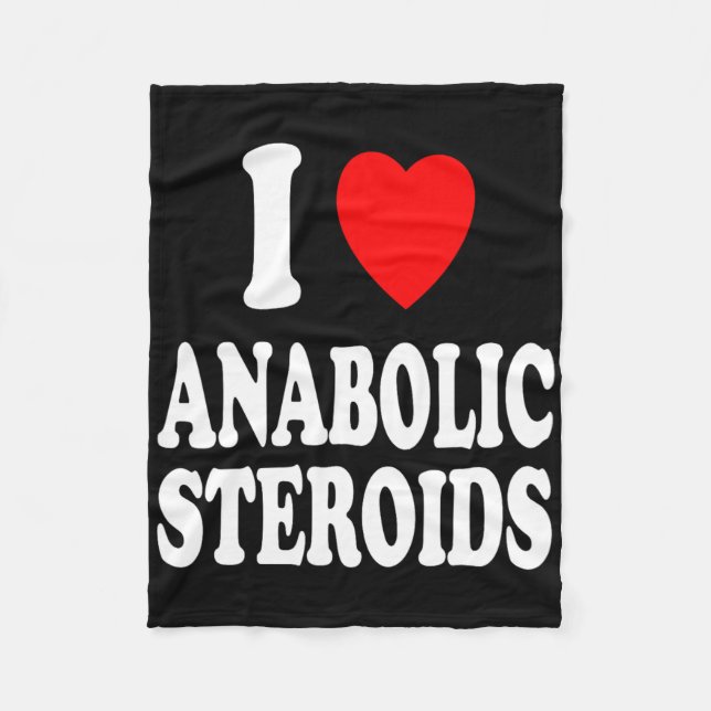 I Heart (kärlek) Anabola steroider Bodybuilding We Fleecefilt (Framsidan)