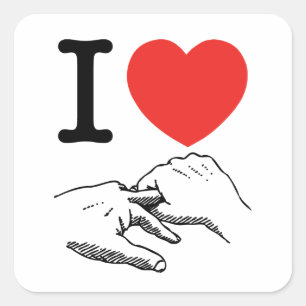 I Heart (Kärlek) Anal Fyrkantigt Klistermärke