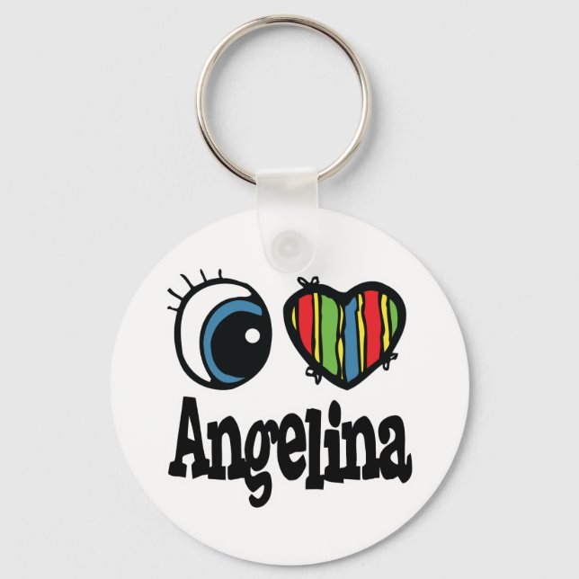 I Heart (Kärlek) Angelina Nyckelring (Framsida)