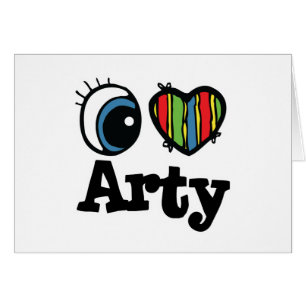 I Heart (Kärlek) Arty Hälsningskort