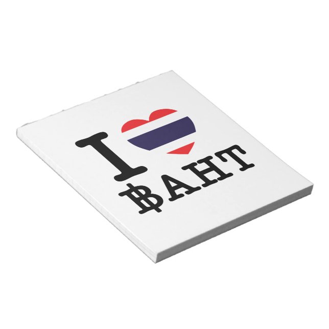I Heart (Kärlek) Baht Anteckningsblock (Vinklad)