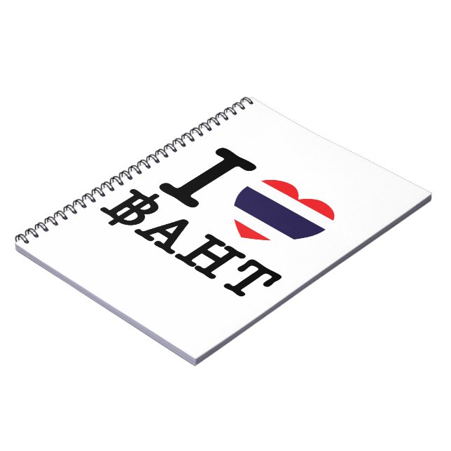 I Heart (Kärlek) Baht Anteckningsbok (Vänstra Sidan)