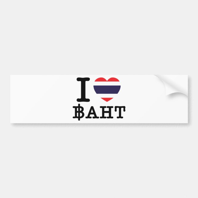 I Heart (Kärlek) Baht Bildekal (Framsidan)