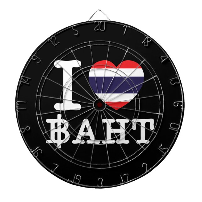 I Heart (Kärlek) Baht Darttavla (Framsidan)