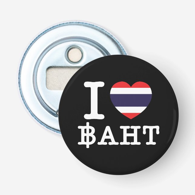 I Heart (Kärlek) Baht Flasköppnare (Framsidan)
