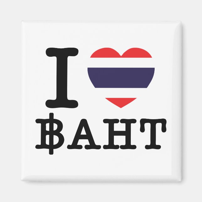 I Heart (Kärlek) Baht Magnet (Framsidan)