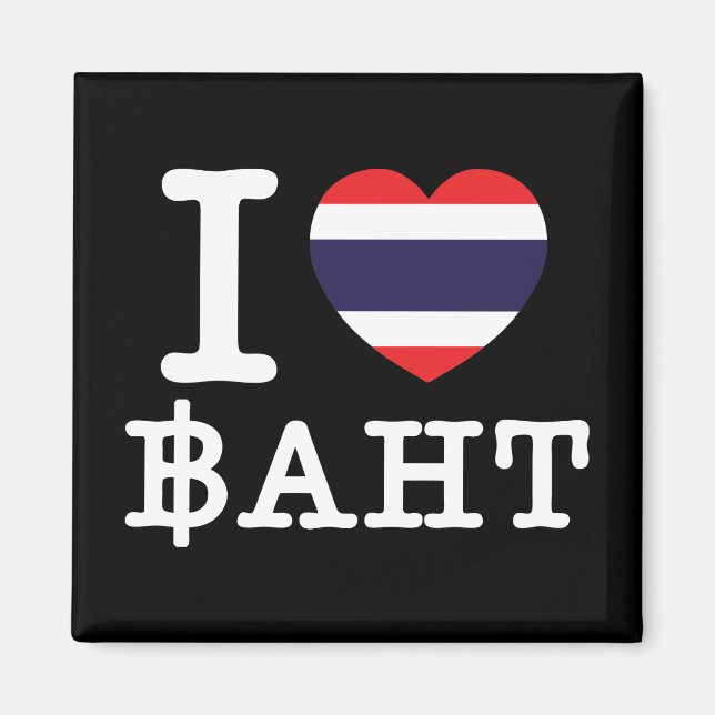 I Heart (Kärlek) Baht Magnet (Framsidan)
